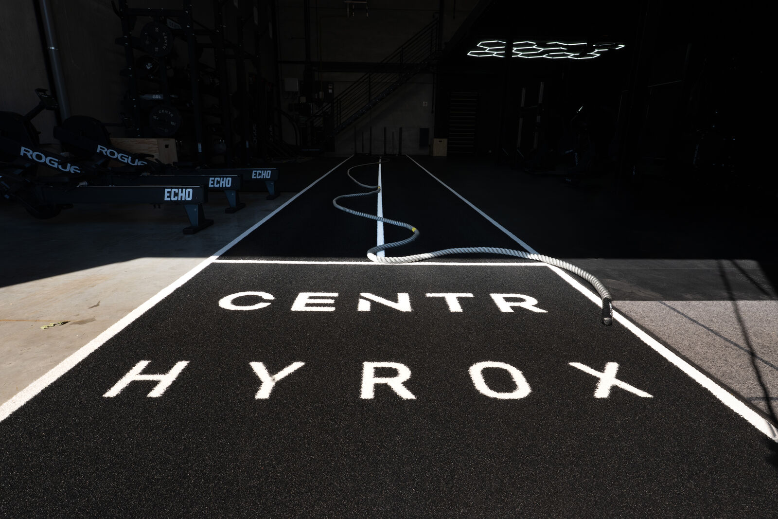 The marking on the track up close