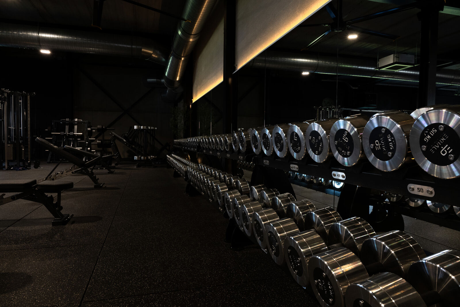 The dumbbell rack from the other side